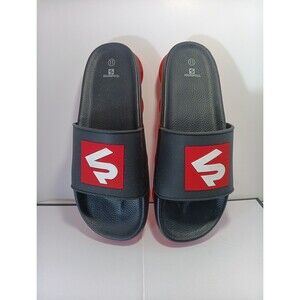 Southpole Sandals Slides Men Size 11 Black/Red Chain Pattern Soles